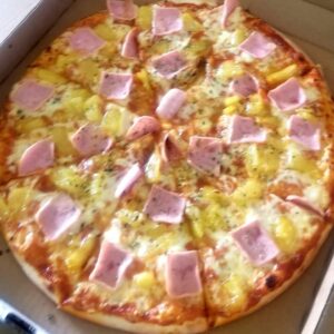 Pizza familiar mixta y hawaina